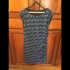 Sexy blue and white print dress